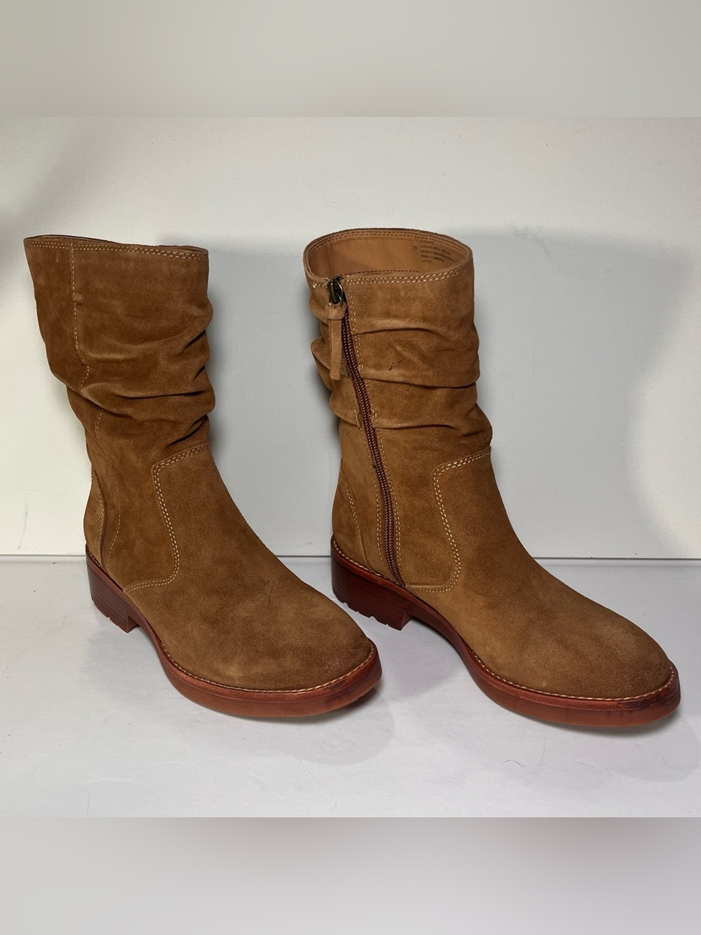 Sofft Burnette Suede Slouch Mid-Calf Heeled Boots